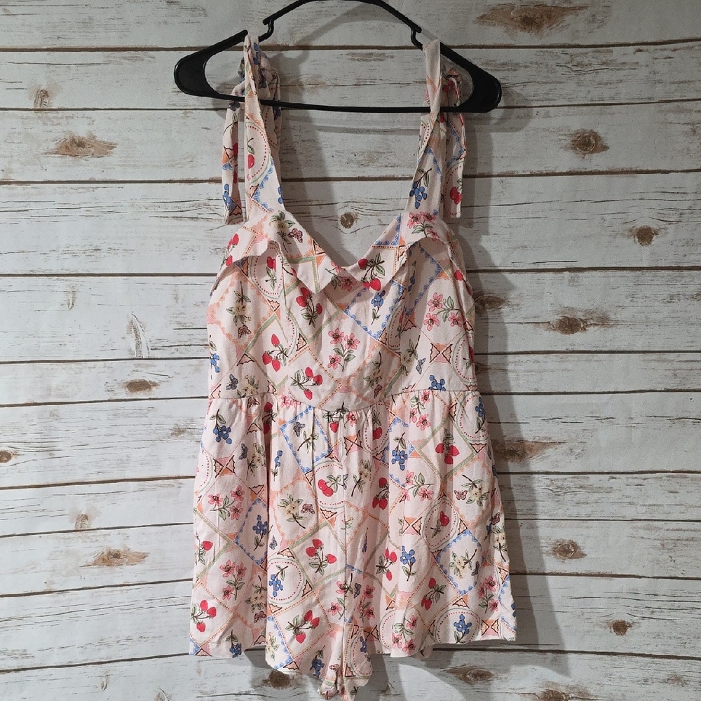 Altar'd State Floral Pink Romper